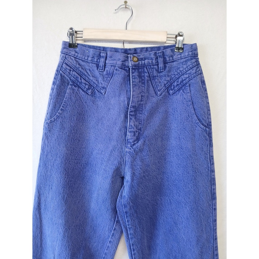 Vintage cowboy ultra high waisted jeans purple 28x34 TALL denim country western